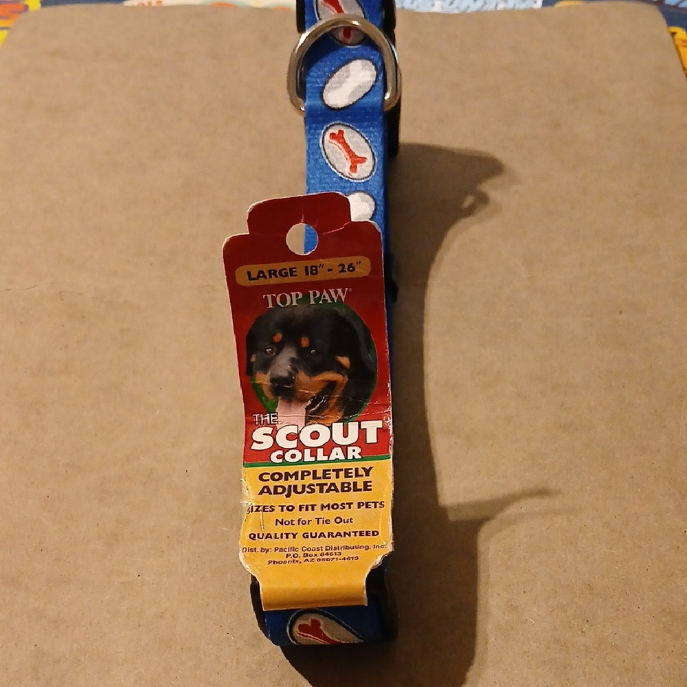 NWT Top Paw Dog Bone Print Collar L